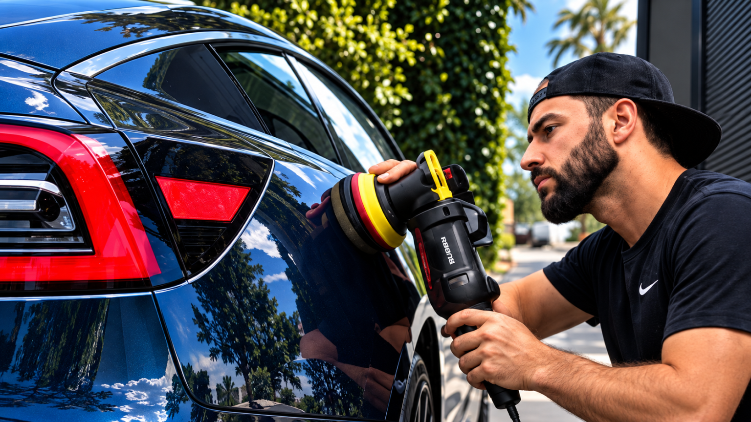David detailing a car